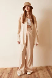 Basic Modal Gömlek Bej thumbnail 2