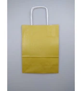 Büküm Saplı Kraft Kağıt Çanta Karton Hediyelik Poşet Torba - Altın Sarı-18x24 Cm. - 25 Adetlik Paket - 3
