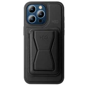 HDD iPhone 15 Pro Max Kılıf HD Deri Luxury Magnet Kartvizitli Kapak  Gri - 1