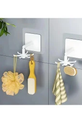 6 Kancalı Mutfak Banyo Döner Askı Kepçe Havlu Lif Askılığı Askılık Yapışkanlı Askı Fincan Askısı - 4