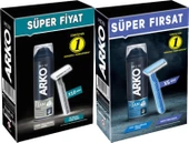 Arko Men Karma Set Traş Bıçağı Klasik (10 Adet)+Banyo Traş Bıçağı(5 Adet)+Traş Köpüğü Set (2 Adet) - 1