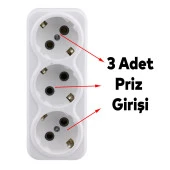 Fiş Priz Topraklı Çoklu Grup Priz Çoğaltıcı Üçlü Golyat Elektrik Prizi 3lü - 5