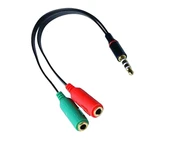 Qport Q-A15 Audio + Mic To 3.5MM 15Cm Kulaklık Çevirici - 1