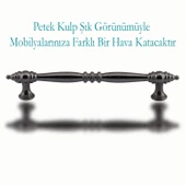 Petek Lüx Mutfak Mobilya Çekmece Dolabı Dolap Kapak Kulpu Kulbu Düz Metal Kulpları Kulpu Füme 128 Mm thumbnail 3