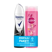 Rexona Motion Sense Kadın Sprey Deodorant Invisible On Black White Clothes 150 ml + Elidor Saç Bakım - 1