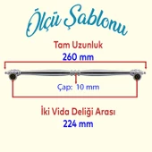 Petek Lüx Mutfak Mobilya Çekmece Dolabı Dolap Kapak Kulpu Kulbu Düz Metal Kulpları Kulpu 224 Mm Krom thumbnail 2