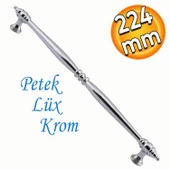 Petek Lüx Mutfak Mobilya Çekmece Dolabı Dolap Kapak Kulpu Kulbu Düz Metal Kulpları Kulpu 224 Mm Krom thumbnail 1