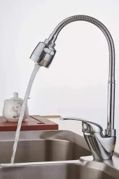 Oynar Spiral Borulu Krom Mutfak Lavabo Başlığı 2 Fonksiyonlu - 1