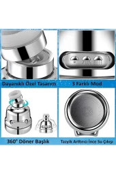 Su Tasarruflu 3 Fonksiyonlu Krom Mutfak Lavabo Başlığı 360 Derece Döner Ayarlanabilir - 3