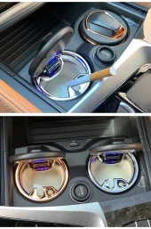 Space Işıklı küllük siyah-nikel renkli Araç içi küllük thumbnail 3