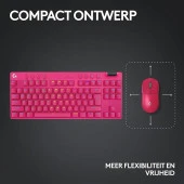 Logitech G Pro X TKL Lıghtspeed RGB Oyuncu Klavyesi - Pembe thumbnail 4