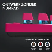 Logitech G Pro X TKL Lıghtspeed RGB Oyuncu Klavyesi - Pembe thumbnail 7