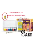 Artdeco Mini Boy 6 Renk Ebru Seti ve 1 adet Altın rengi - 1