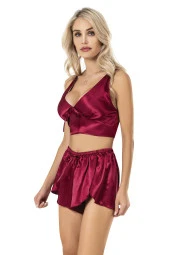 GBMOTİON Bordo Saten Gecelik Model 404 - 5