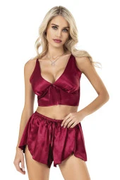 GBMOTİON Bordo Saten Gecelik Model 404 - 7