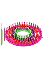 Hayal Sepeti Yuvarlak Dokuma Tezgahı - Şapka Ve Bere Örgü El Aparatı 6 Parça thumbnail 8