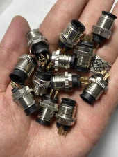 M12 4 Pin Dcode Erkek Konnektör Soketi 1 Adet thumbnail 3