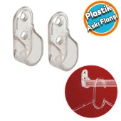 Askı Flanşı Oval Dolap Elbise Askı Asma Aparatı Plastik Aparat 45 mm (2 ADET) - 1