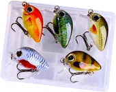 Valkyrie 5 Adet Crankbait LRF Balık Olta Yem Seti - Sesli bilyalı - Kutulu - 2.7cm 1.5gr - 8