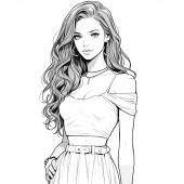 Anime Kadınlar Boyama Kitabı (100 Tam Sayfa Boyama) - 9
