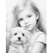 Anime Güzel KIZ ile Köpeği Boyama Kitabı (100 Tam Sayfa) - 4