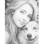 Anime Güzel KIZ ile Köpeği Boyama Kitabı (100 Tam Sayfa) - 6