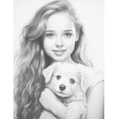 Anime Güzel KIZ ile Köpeği Boyama Kitabı (100 Tam Sayfa) - 8