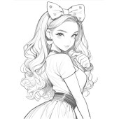 Barbie Anime Bebek Gri Tonlamalı Boyama Kitabı (100 Tam Sayfa) - 7