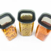 3 Adet 1.1 Lt İstiflenebilir Kristal Vakumlu Erzak Kabı 1.1 Lt Vakumlu Saklama Kabı - 3