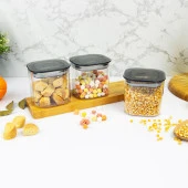 12 Adet 0.5 Lt İstiflenebilir Kristal Vakumlu Erzak Kabı 0.5 Lt Vakumlu Saklama Kabı - 2