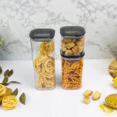 12 Adet İstiflenebilir Kristal Vakumlu Erzak Kabı Vakumlu Saklama Kabı Seti - 2