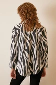Zebra Desen Modal Gömlek Zebra Desen/Siyah thumbnail 2