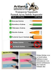 Gökçen Efe İsmail Bilgin 92 Sayfa Karton Kapak 1 Adet Fosforlu Transparan Kitap Ayraç 1 Paket - 2