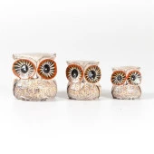 Ahşap Tombul Baykuş Üçlü Biblo No.1 thumbnail 1