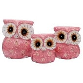 Ahşap Tombul Baykuş Üçlü Biblo No.4 thumbnail 2