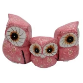 Ahşap Tombul Baykuş Üçlü Biblo No.4 thumbnail 3