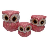 Ahşap Tombul Baykuş Üçlü Biblo No.4 thumbnail 4