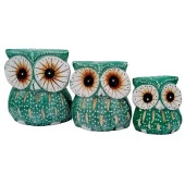 Ahşap Tombul Baykuş Üçlü Biblo No.6 thumbnail 1