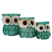 Ahşap Tombul Baykuş Üçlü Biblo No.6 thumbnail 4