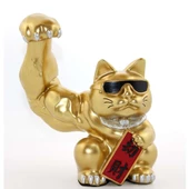 Polyester Şanslı Kedi Figürü Biblo - 2