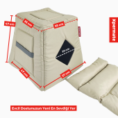 XPERMATE 3 Fonksiyonlu Kedi Evi - Küçük Irk Köpek Evi - Kedi Mağara Kedi Yuvası - Kedi Yatağı Bej - 2