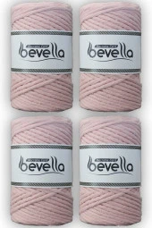 Taranan Makrome İpi Tek Büküm Taranabilir 3 mm ip Pamuk Makrome ipleri 1 kg (4X250 gr) thumbnail 1