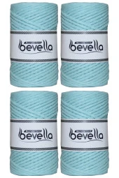 Taranan Makrome İpi Tek Büküm Taranabilir 3 mm ip Pamuk Makrome ipleri 1 kg (4X250 gr) thumbnail 1