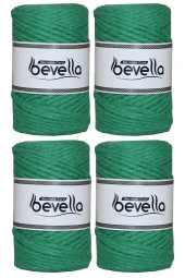 Taranan Makrome İpi Tek Büküm Taranabilir 3 mm ip Pamuk Makrome ipleri 1 kg (4X250 gr) thumbnail 1