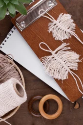 Taranan Makrome İpi Tek Büküm Taranabilir 3 mm ip Pamuk Makrome ipleri 1 kg (4X250 gr) thumbnail 2