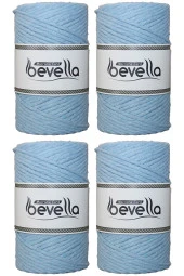 Taranan Makrome İpi Tek Büküm Taranabilir 3 mm ip Pamuk Makrome ipleri 1 kg (4X250 gr) thumbnail 1