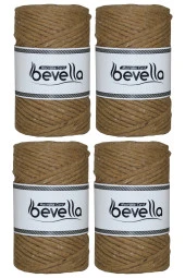Taranan Makrome İpi Tek Büküm Taranabilir 3 mm ip Pamuk Makrome ipleri 1 kg (4X250 gr) - 1