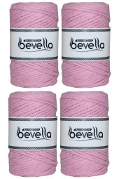 Taranan Makrome İpi Tek Büküm Taranabilir 3 mm ip Pamuk Makrome ipleri 1 kg (4X250 gr) thumbnail 1