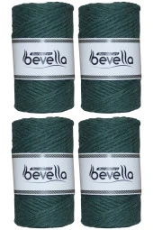 Taranan Makrome İpi Tek Büküm Taranabilir 3 mm ip Pamuk Makrome ipleri 1 kg (4X250 gr) thumbnail 1