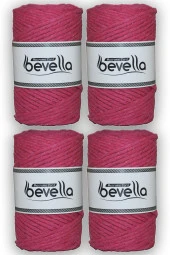 Taranan Makrome İpi Tek Büküm Taranabilir 3 mm ip Pamuk Makrome ipleri 1 kg (4X250 gr) thumbnail 1